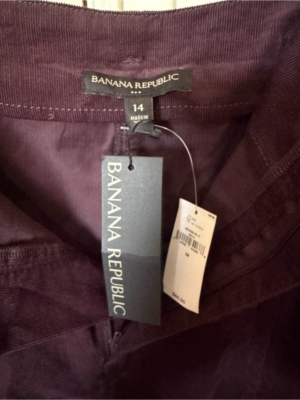 Banana Republic Factory Corduroy Belted Midi Skirt Purple Size 14 NWT